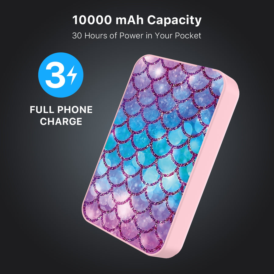 MyBat Design Lab 10000mAh Magnetic Wireless Power Bank - Pink - Mermaid Scales - MPBBAT143-PK-458-8.jpg