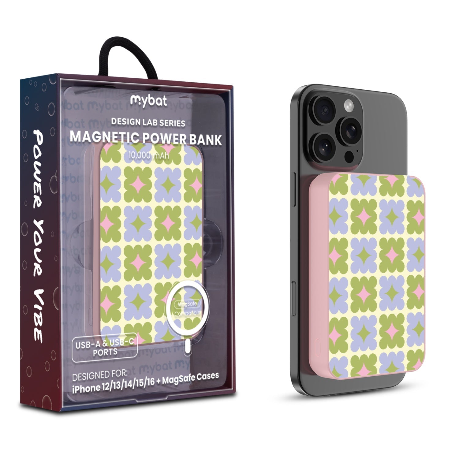 MyBat Design Lab 10000mAh Magnetic Wireless Power Bank - Pink - Pick of the Patch