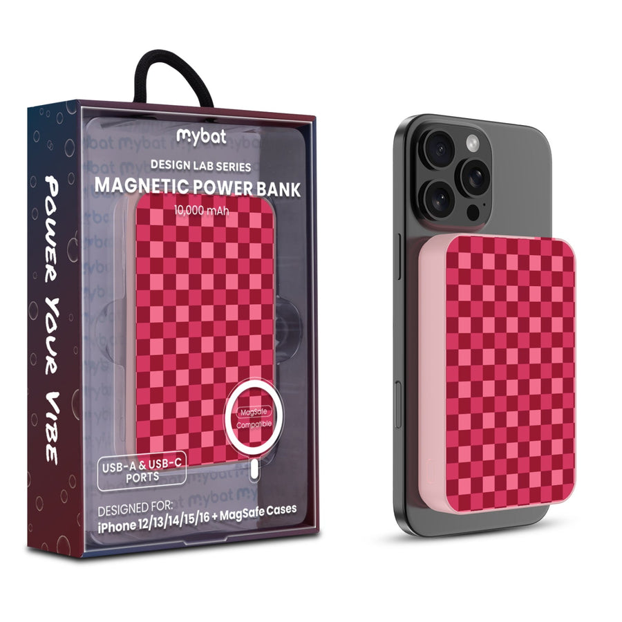 MyBat Design Lab 10000mAh Magnetic Wireless Power Bank - Pink - Raspberry Check