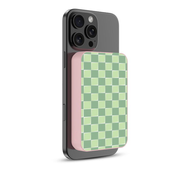 MyBat Design Lab 10000mAh Magnetic Wireless Power Bank - Pink - Matcha Check - MPBBAT143-PK-482-2.jpg