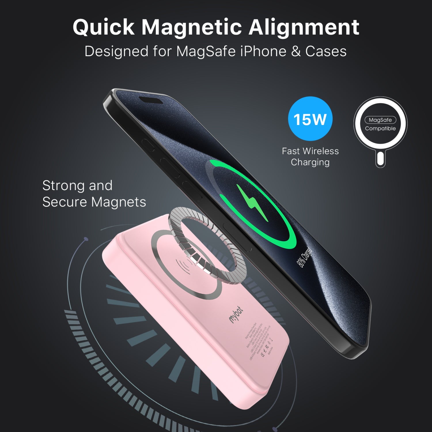 MyBat Design Lab 10000mAh Magnetic Wireless Power Bank - Pink - Flower Patches - MPBBAT143-PK-484-5.jpg