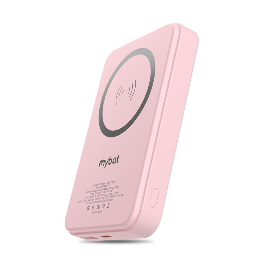 MyBat Design Lab 10000mAh Magnetic Wireless Power Bank - Pink – Sweet Strawberry - MPBBAT143-PK-525-3.JPG
