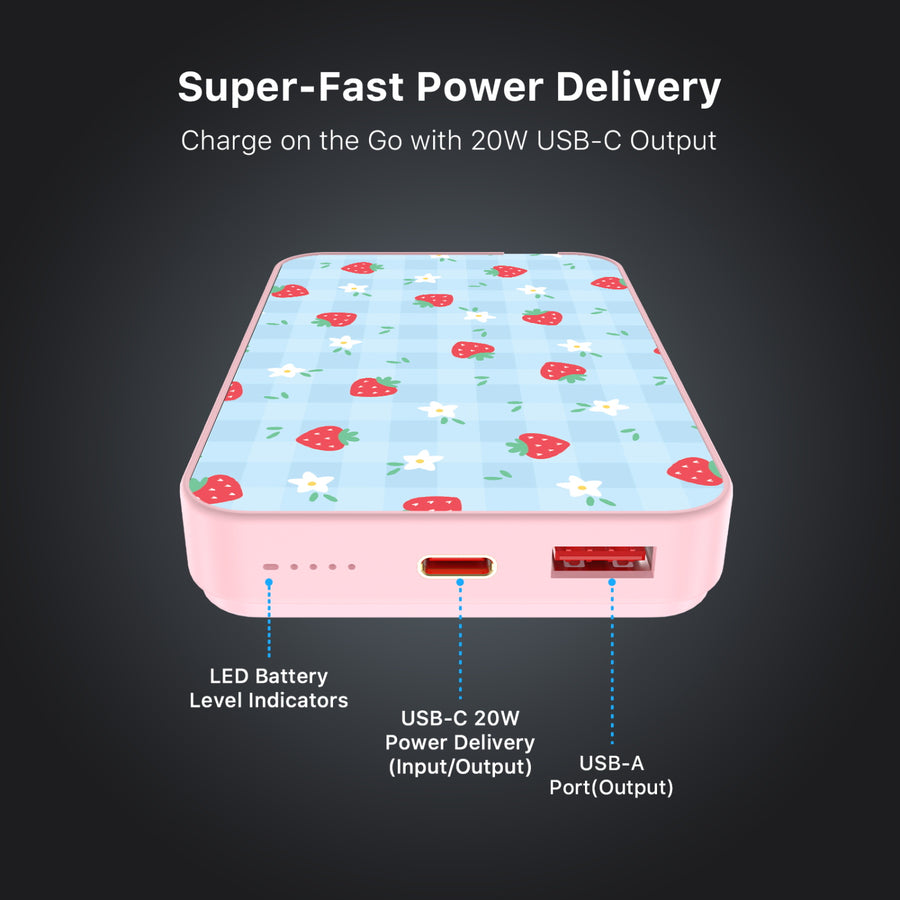 MyBat Design Lab 10000mAh Magnetic Wireless Power Bank - Pink – Sweet Strawberry - MPBBAT143-PK-525-6.JPG