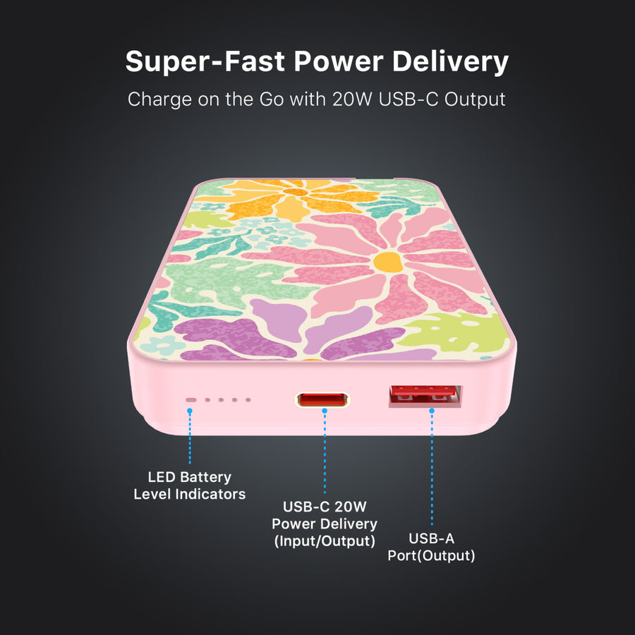 MyBat Design Lab 10000mAh Magnetic Wireless Power Bank - Pink – Tropical Paradise - MPBBAT143-PK-530-6.JPG