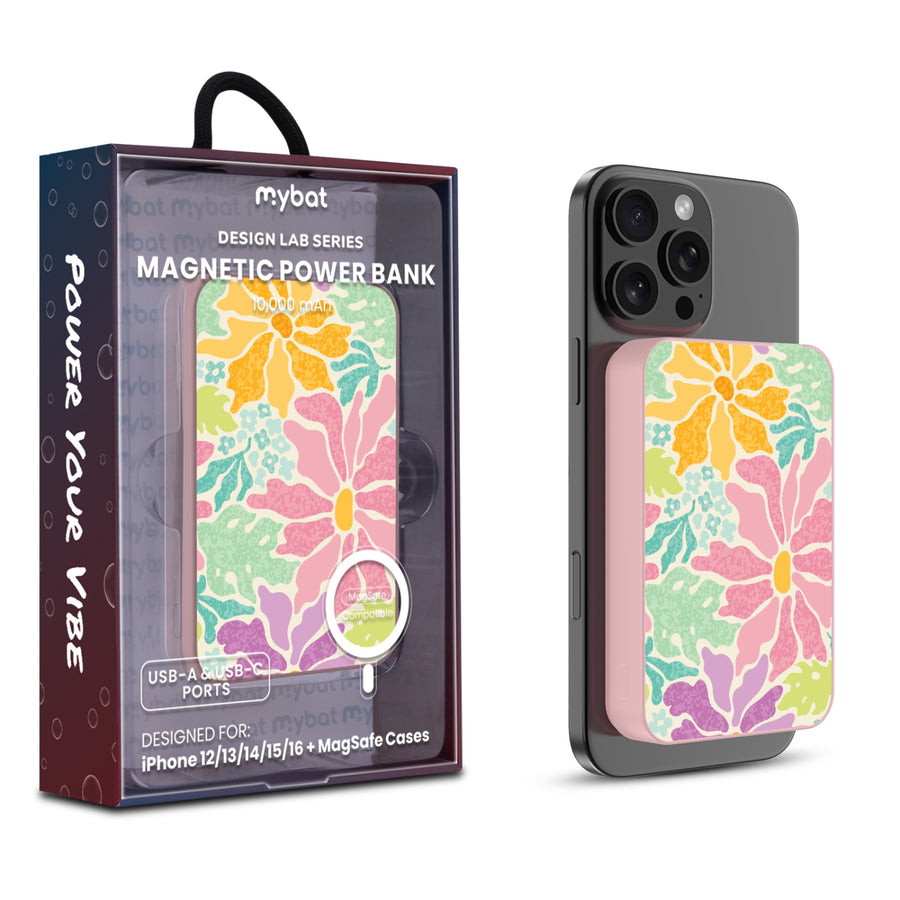 MyBat Design Lab 10000mAh Magnetic Wireless Power Bank - Pink – Tropical Paradise - MPBBAT143-PK-530.JPG
