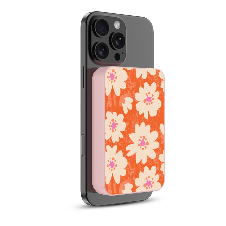 MyBat Design Lab 10000mAh Magnetic Wireless Power Bank - Pink – Sunset Hibiscus - MPBBAT143-PK-531-1.JPG