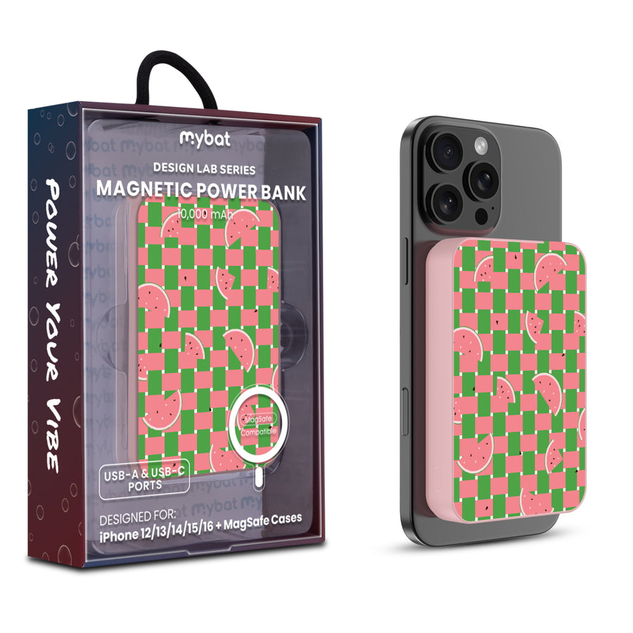 MyBat Design Lab 10000mAh Magnetic Wireless Power Bank - Pink – Watermelon Patch - MPBBAT143-PK-533.JPG