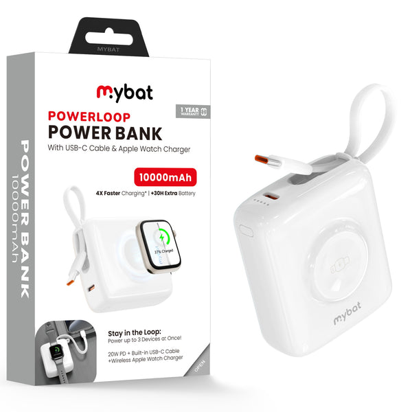 MyBat 10000mAh PowerLoop Power Bank with USB-C Cable & Watch Charger - White - MPBBAT161-1.jpg