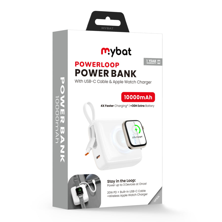 MyBat 10000mAh PowerLoop Power Bank with USB-C Cable & Watch Charger - White - MPBBAT161-10.jpg