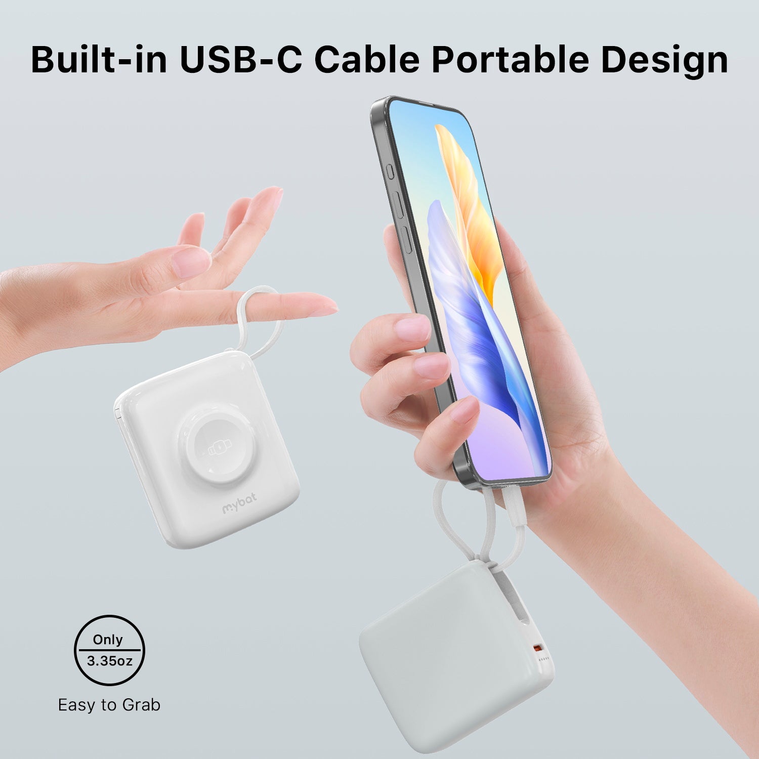 MyBat 10000mAh PowerLoop Power Bank with USB-C Cable & Watch Charger - White - MPBBAT161-4.jpg