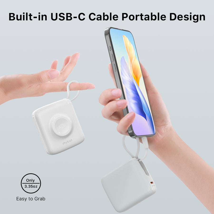 MyBat 10000mAh PowerLoop Power Bank with USB-C Cable & Watch Charger - White - MPBBAT161-4.jpg