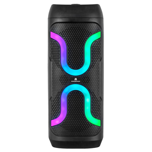 MaxPower 8" x 2 wooofers karaoke Bluetooth speaker with mic & different LED light modes - Black - MPD12X8-2.JPG
