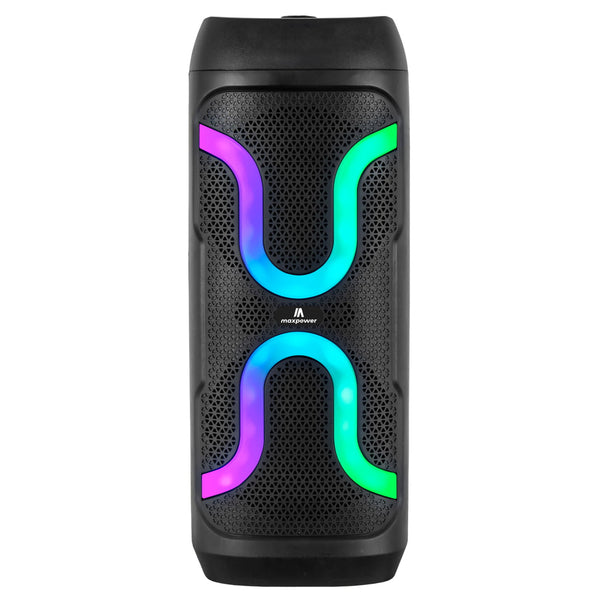 MaxPower 8" x 2 wooofers karaoke Bluetooth speaker with mic & different LED light modes - Black - MPD12X8-2.JPG