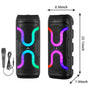 MaxPower 8" x 2 wooofers karaoke Bluetooth speaker with mic & different LED light modes - Black - MPD12X8-3.JPG