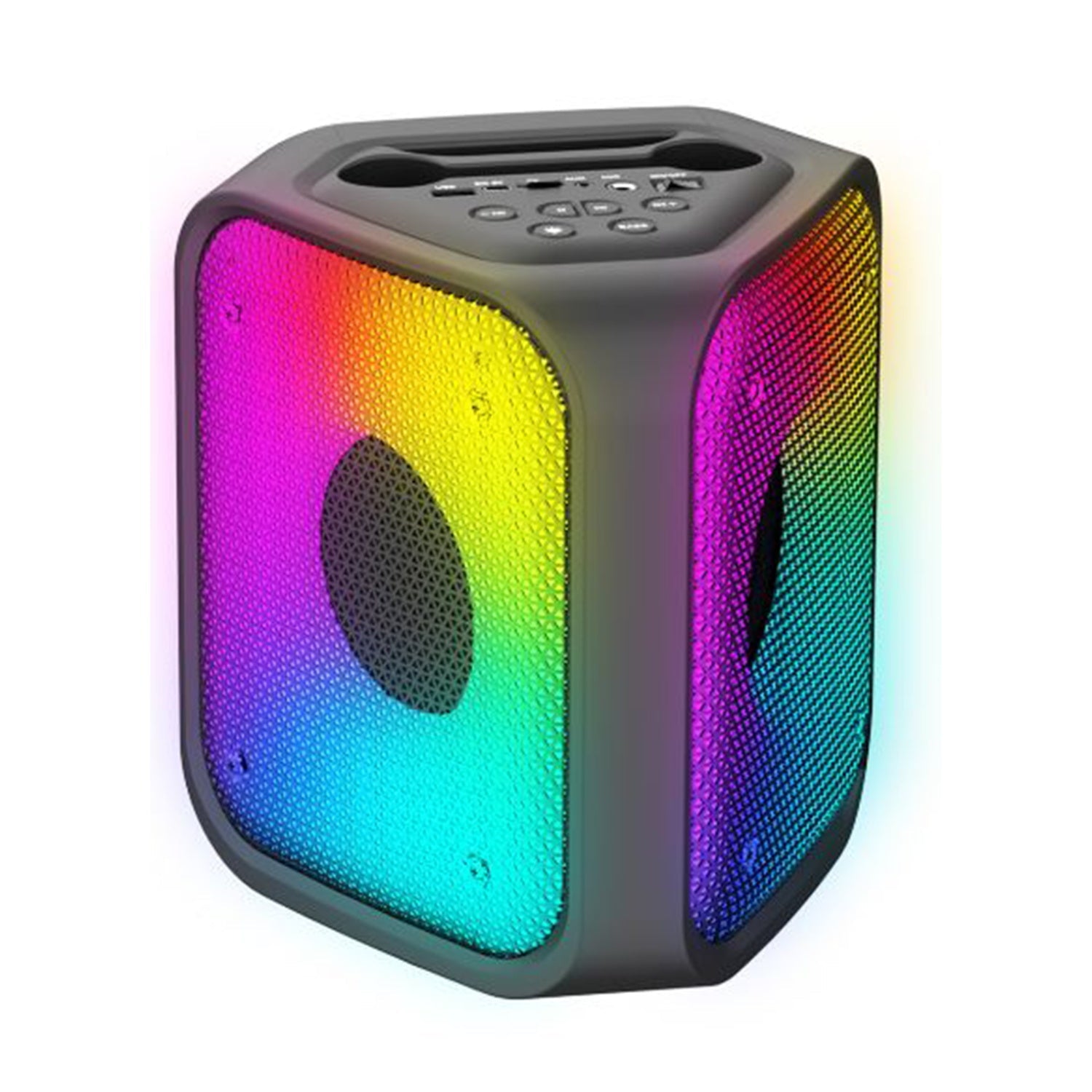 MaxPower Glow X 1 - Dual Sided Karaoke Bluetooth Speakers With Different Led Light Modes And Mic - Black