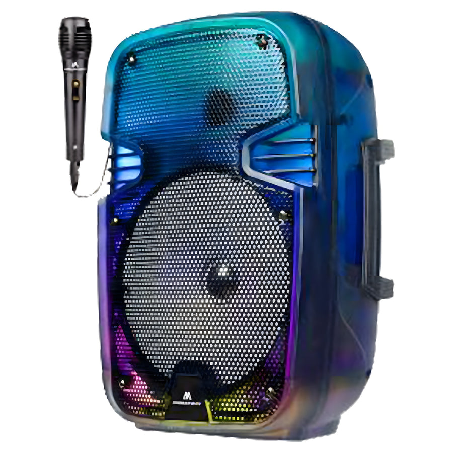 Maxpower 8" Full-Body Translucent Led Light Show Karaoke Bluetooth Speaker With Mic - Black - MPD492-BK-1.JPG