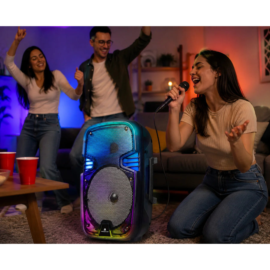 Maxpower 8" Full-Body Translucent Led Light Show Karaoke Bluetooth Speaker With Mic - Black - MPD492-BK-3.JPG