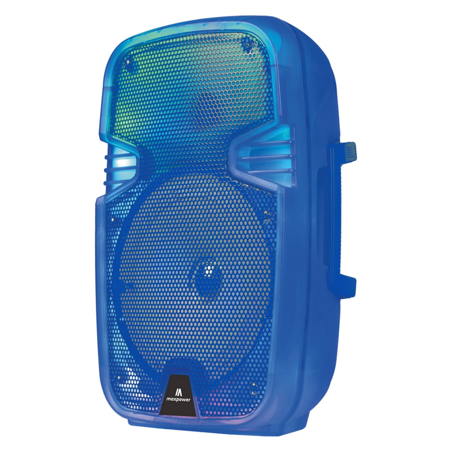 Maxpower 8" Full-Body Translucent Led Light Show Karaoke Bluetooth Speaker With Mic - Blue - MPD492-BL.JPG