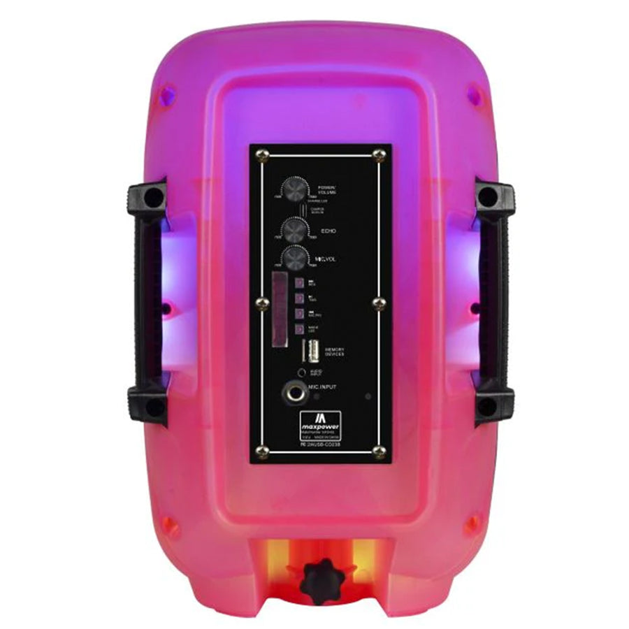 Maxpower 8" Full-Body Translucent Led Light Show Karaoke Bluetooth Speaker With Mic - Red - MPD492-RD-2.JPG