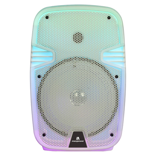 Maxpower 8" Full-Body Translucent Led Light Show Karaoke Bluetooth Speaker With Mic - White - MPD492-WH-1.JPG