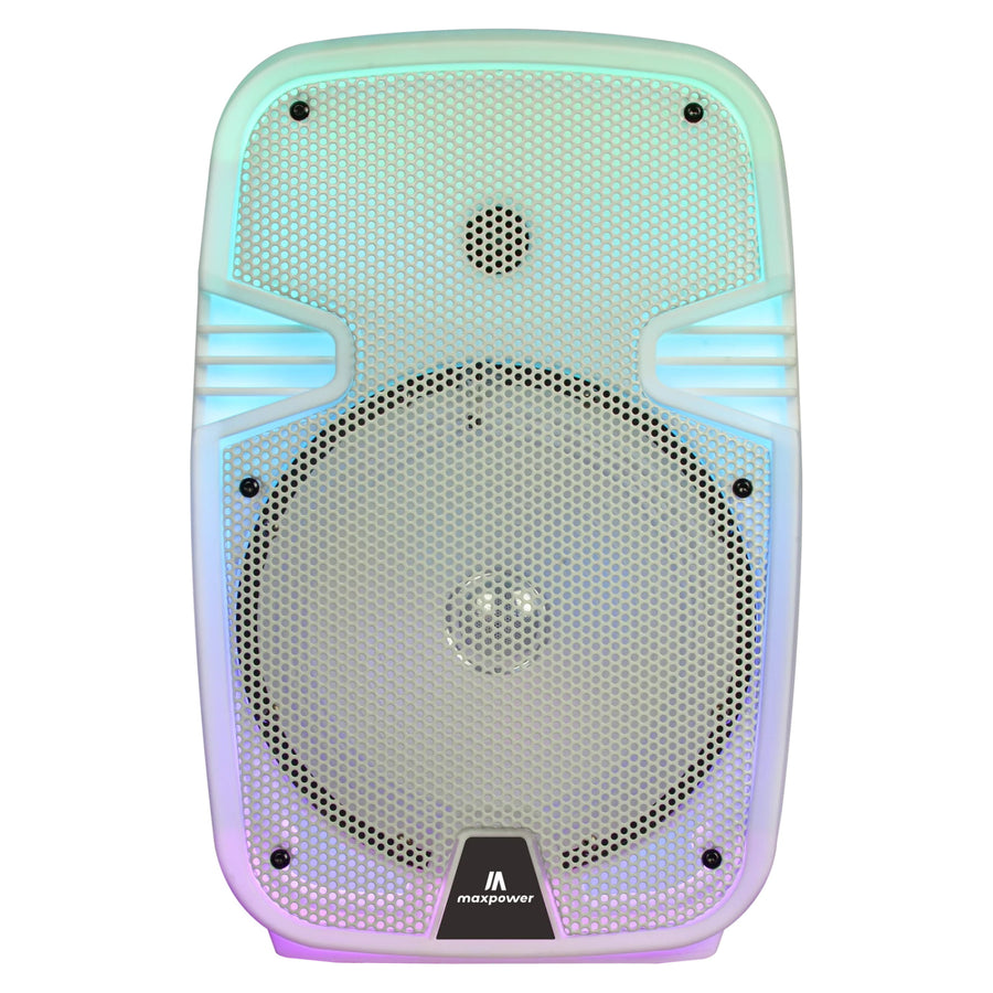 Maxpower 8" Full-Body Translucent Led Light Show Karaoke Bluetooth Speaker With Mic - White - MPD492-WH-1.JPG