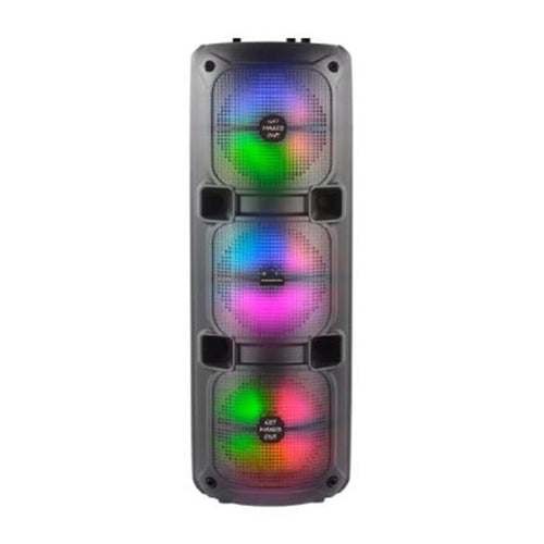 MaxPower 32" Tall  8" X 3 Woofers Karaoke Bluetooth Speakers With Mic & Flashing LED Lights - Black - MPD814-1.jpg