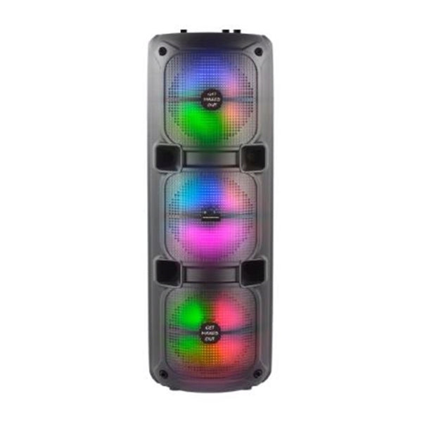 MaxPower 32" Tall  8" X 3 Woofers Karaoke Bluetooth Speakers With Mic & Flashing LED Lights - Black - MPD814-1.jpg