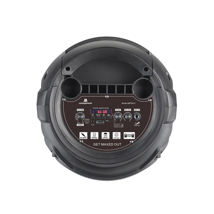 MaxPower 32" Tall  8" X 3 Woofers Karaoke Bluetooth Speakers With Mic & Flashing LED Lights - Black - MPD814-4.jpg