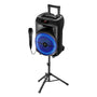 MaxPower Karaoke Bluetooth Trolley Speaker With Adjustable DJ Stand Combo, Wired Mic Trolley Speaker 12" Woofer - Black