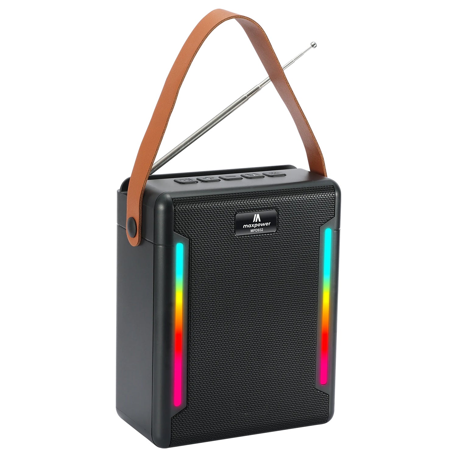 MaxPower Solar Beat Portable Bluetooth Speaker with Solar + USB-C Charging - Black