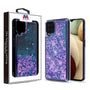 MyBat Quicksand Glitter Hybrid Protector Cover for Samsung Galaxy A12 5G - Hearts & Purple