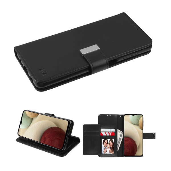 MyBat MyJacket Wallet Xtra Series for Samsung Galaxy A12 5G - Black / Black - MSA125GPCMJG031-2.jpg