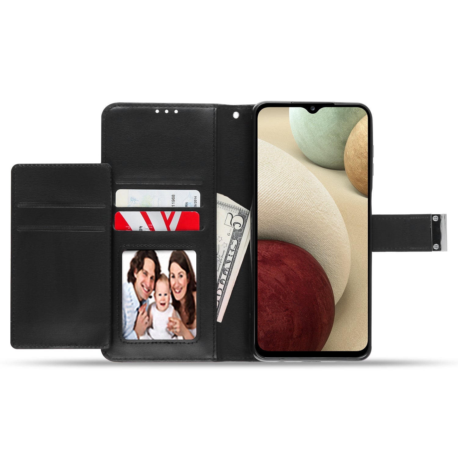 MyBat MyJacket Wallet Xtra Series for Samsung Galaxy A12 5G - Black / Black - MSA125GPCMJG031-3.jpg