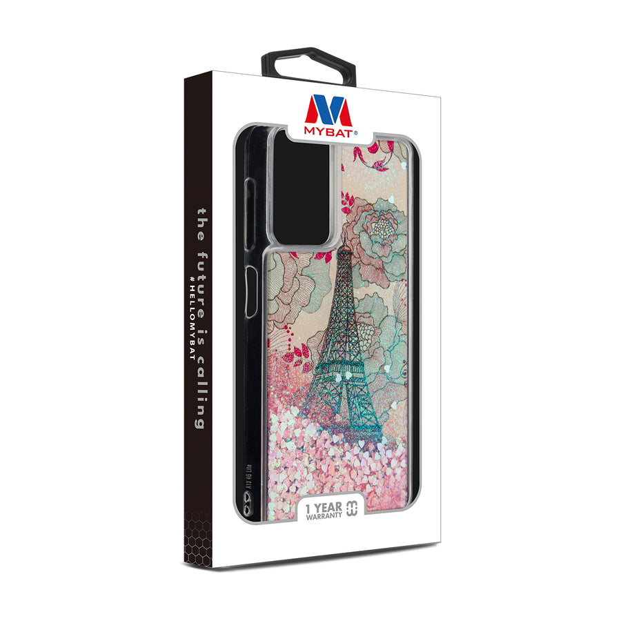 MyBat Quicksand Glitter Hybrid Protector Cover for Samsung Galaxy A13 5G / Galaxy A13 (4G) - Eiffel Tower & Pink Hearts - MSA13CSGTMM014-8.jpg