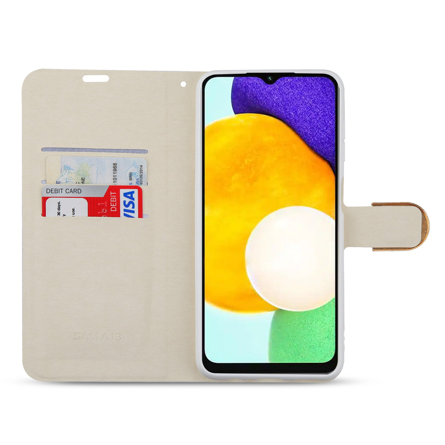MyBat MyJacket Wallet Diamond Series for Samsung Galaxy A13 5G - Fresh Purple Flowers - MSA13PCMJD103-3.jpg