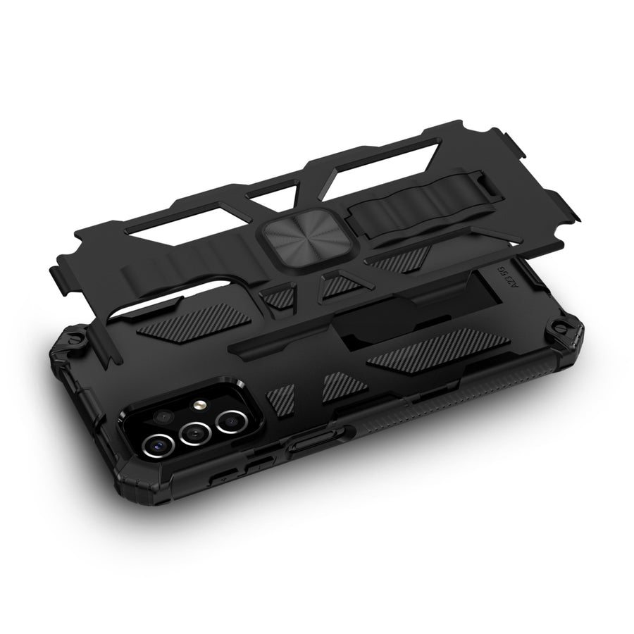 MyBat Sturdy Hybrid Protector Cover (with Stand) for Samsung Galaxy A23 5G - Black / Black - MSA235GCSFSSS001-8.jpg