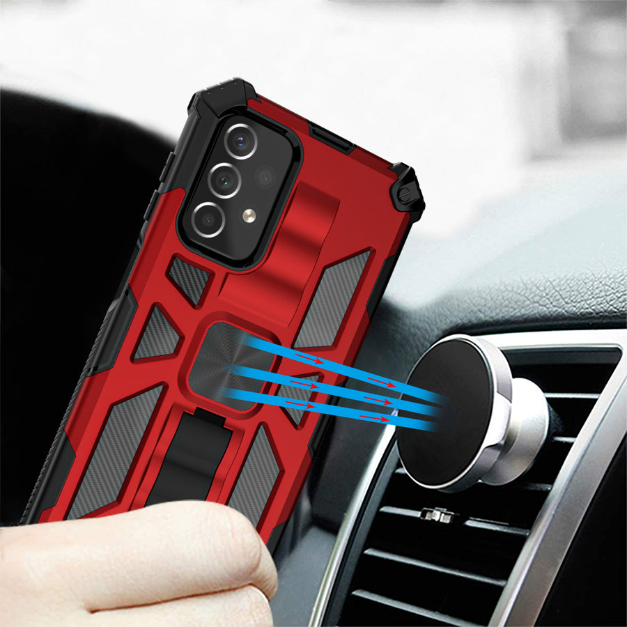 MyBat Sturdy Hybrid Protector Cover (with Stand) for Samsung Galaxy A23 5G - Red / Black - MSA235GCSFSSS003-9.jpg