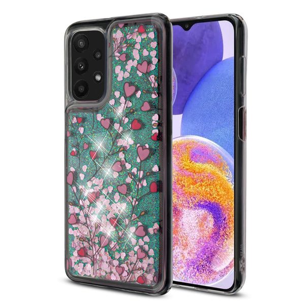 MyBat Quicksand Glitter Hybrid Protector Cover for Samsung Galaxy A23 5G - Heart Vines - MSA235GCSGTMM021-2.jpg