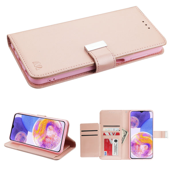 MyBat MyJacket Wallet Xtra Series for Samsung Galaxy A23 5G - Rose Gold - MSA235GPCMJG035-2.jpg