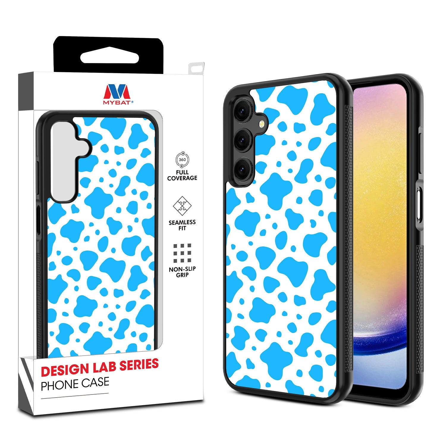 MyBat Design Lab Series Case for Samsung Galaxy A25 5G - Blue Cow Print