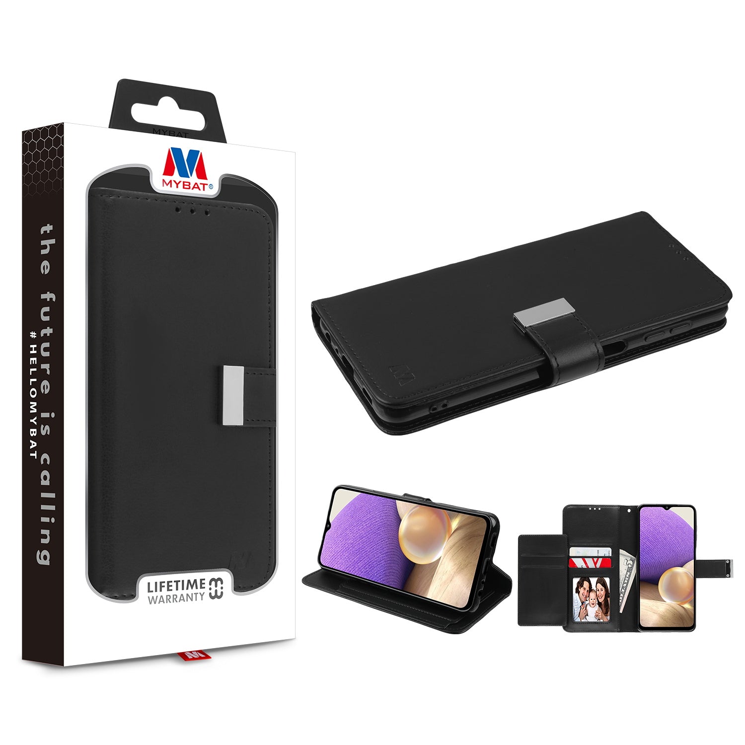 MyBat MyJacket Wallet Xtra Series for Samsung Galaxy A32 5G - Black / Black