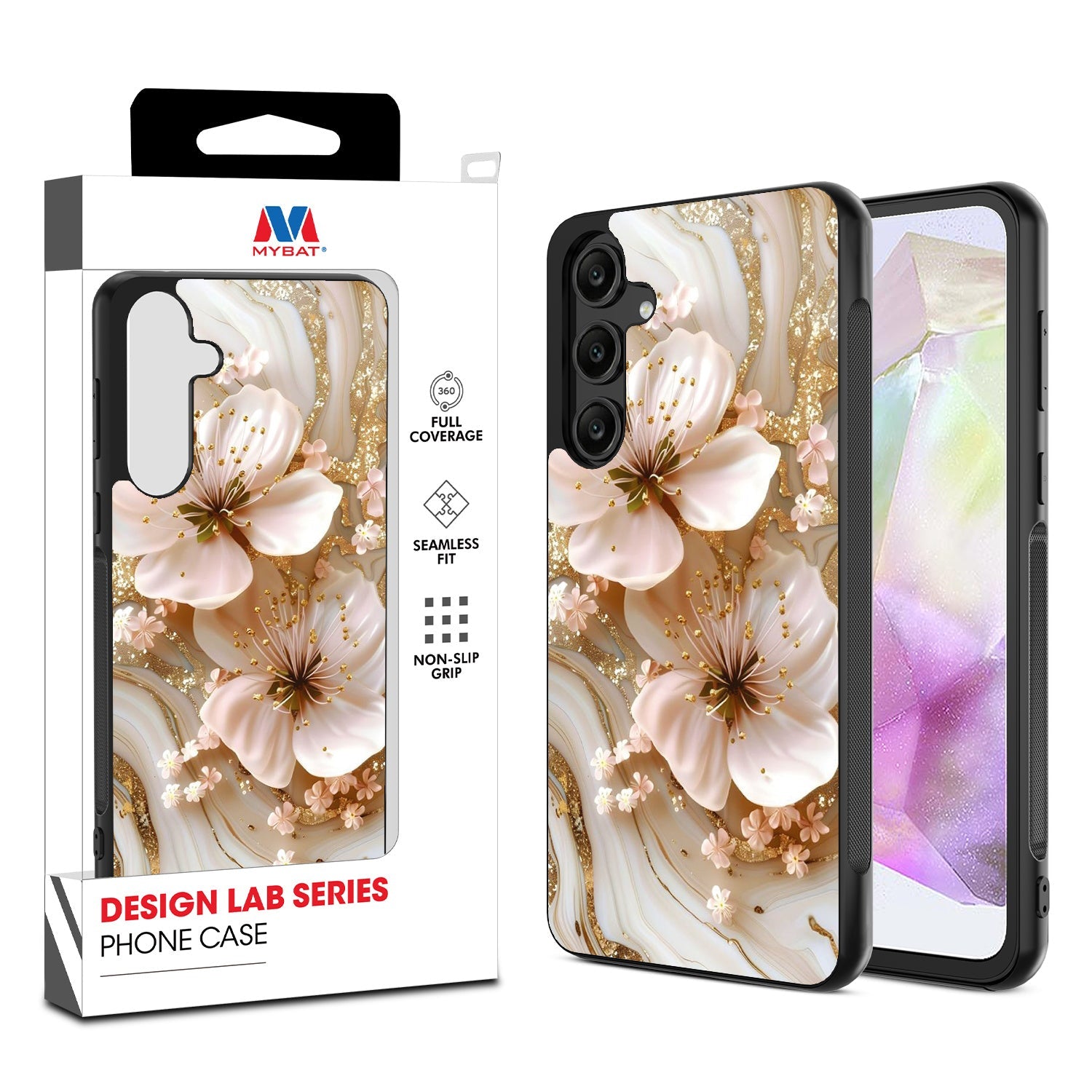 MyBat Design Lab Series Case for Samsung Galaxy A35 5G - Golden Petal Glow