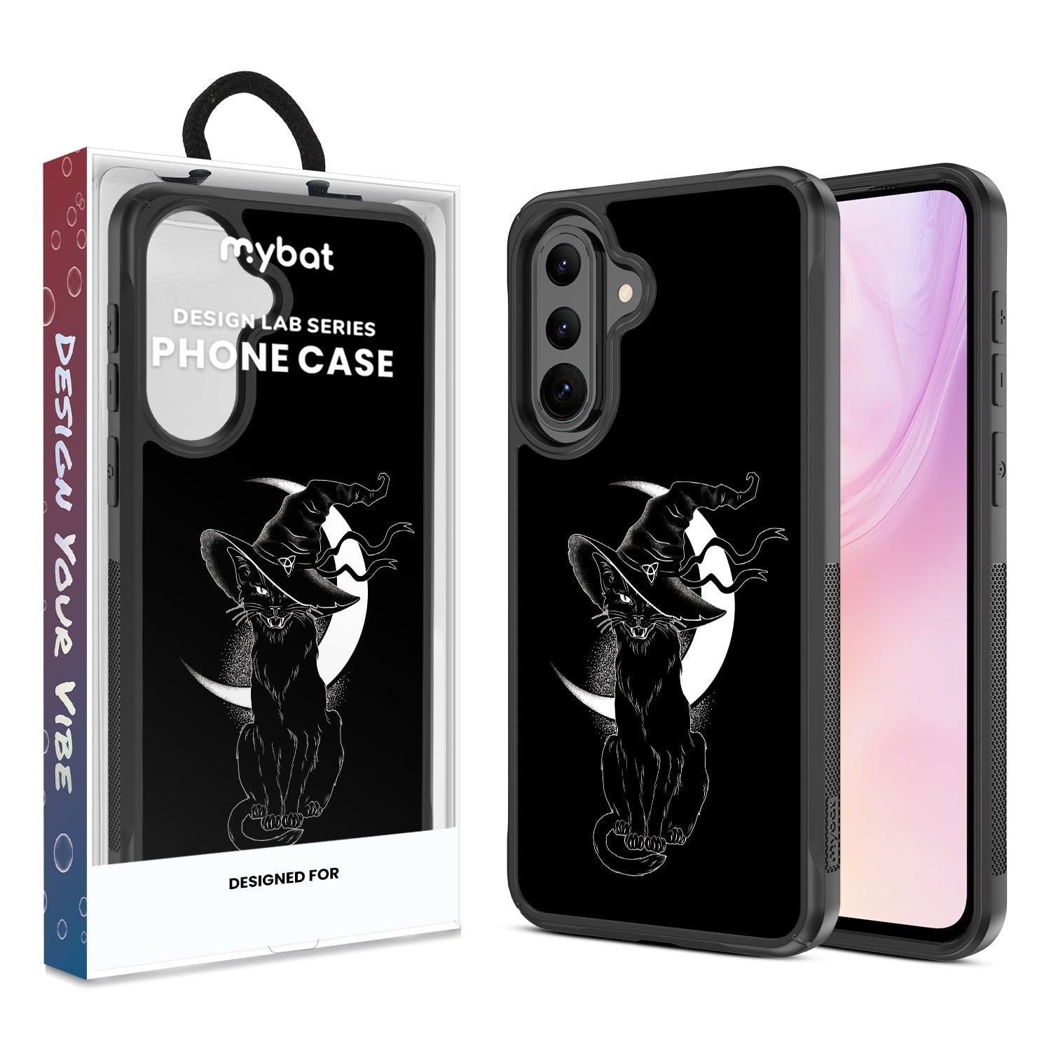 MyBat Design Lab Series Case for Samsung Galaxy A37 5G / A36 5G - Black Cat Magic