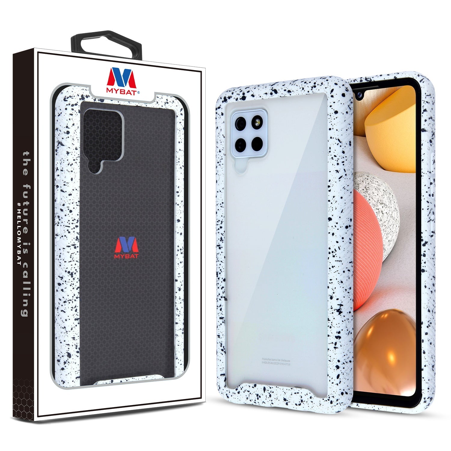MyBat Splash Hybrid Case for Samsung Galaxy A42 5G - Highly Transparent Clear / White