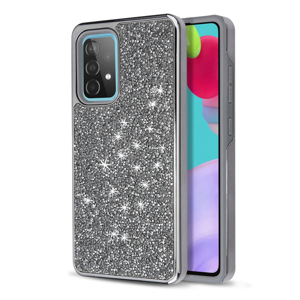 MyBat Encrusted Rhinestones Hybrid Case for Samsung Galaxy A52 5G - Electroplated Gun Metal / Iron Gray - MSA525GCSFSSD101-2.jpg