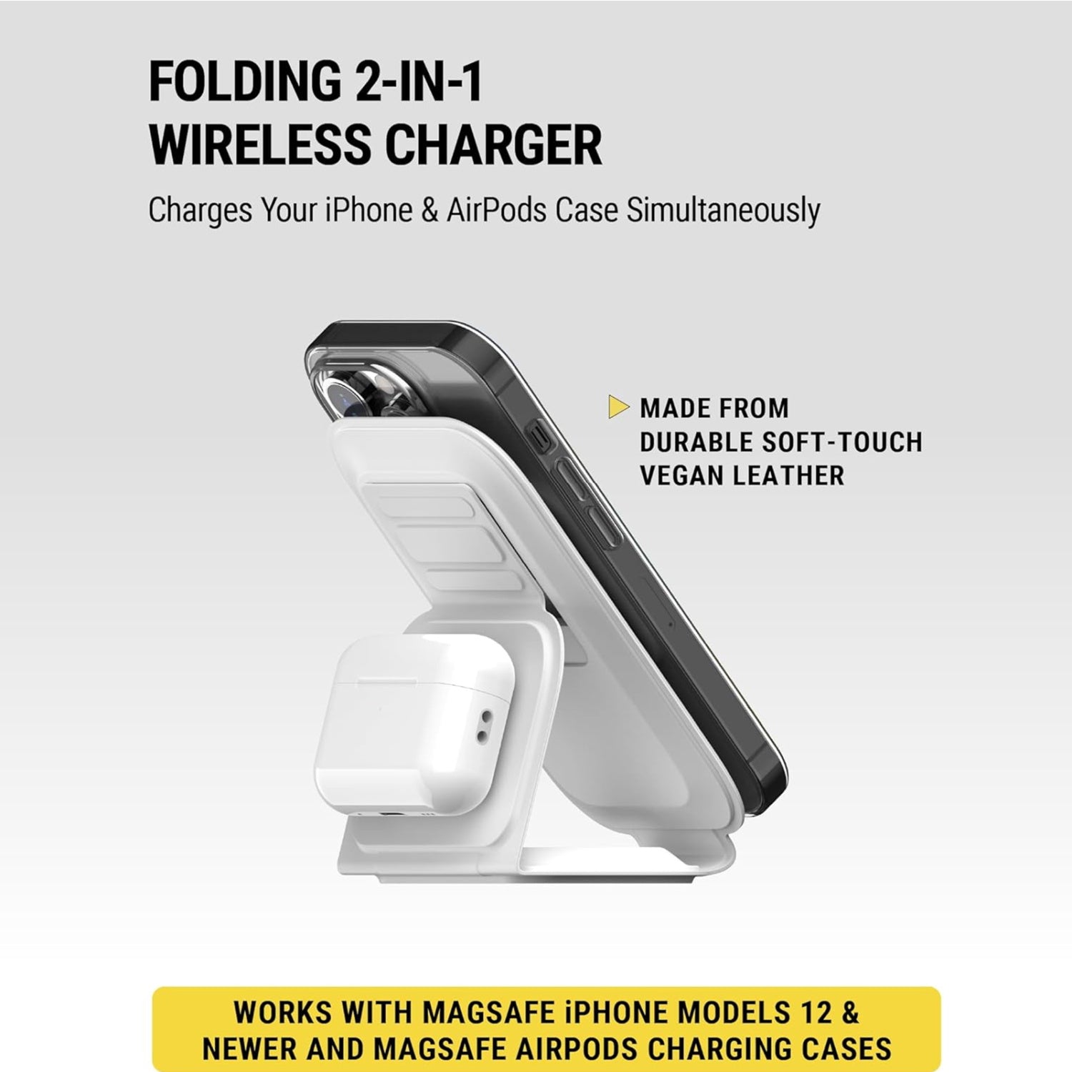 Scosche MagicMount™ Travel Folding 2-in-1 MagSafe Compatible Wireless Charger - White / Silver - MSQFG2N1WT-SP-2.jpg