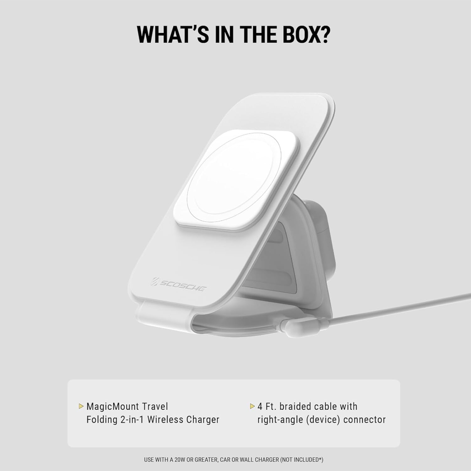 Scosche MagicMount™ Travel Folding 2-in-1 MagSafe Compatible Wireless Charger - White / Silver - MSQFG2N1WT-SP-3.jpg