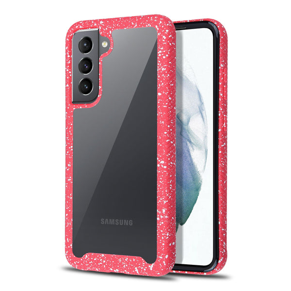 MyBat Splash Hybrid Case for Samsung Galaxy S21 Fan Edition - Highly Transparent Clear / Red - MSS21FECSFSSS263-2.jpg