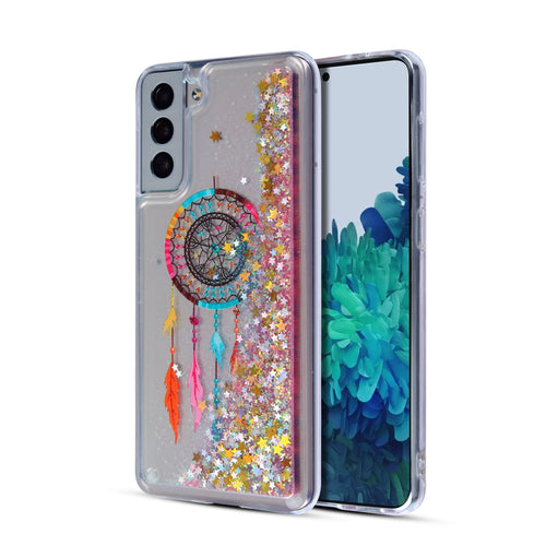 MyBat Quicksand Glitter Hybrid Protector Cover for Samsung Galaxy S21 Plus - Dreamcatcher & Gold Stars - MSS21PCSGTMM011-2.jpg