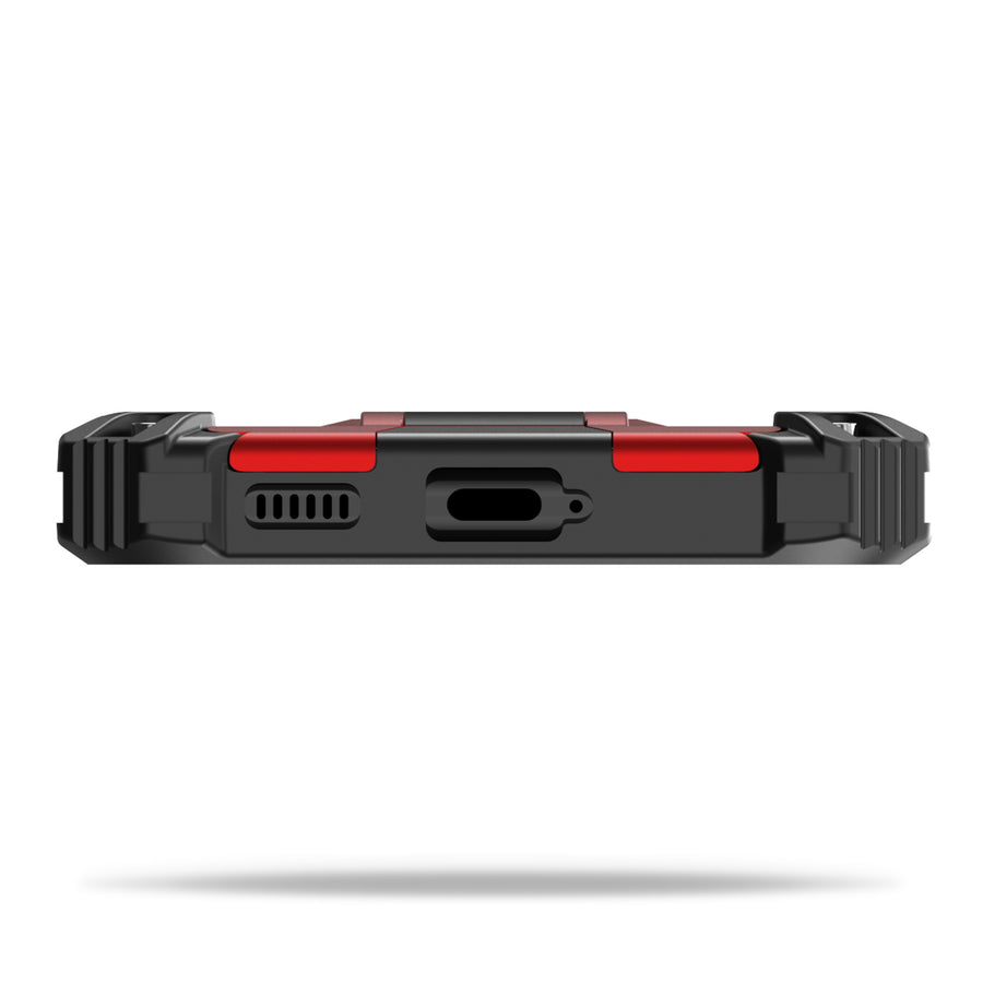 MyBat Sturdy Hybrid Protector Cover (with Stand) for Samsung Galaxy S22 Plus - Red / Black - MSS22PCSFSSS003-6.jpg